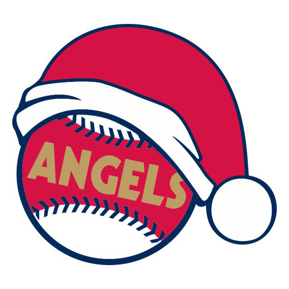 Los Angeles Angels of Anaheim Baseball Christmas hat logo vinyl decal